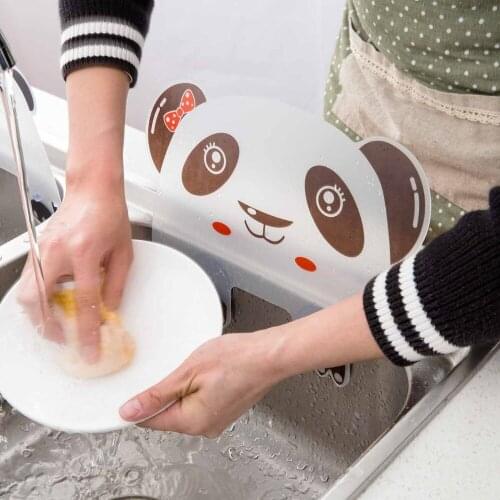 OTHERHOUSE 1Pc Kitchen Sink Water Baffle Splash Blocker with Sucker Cute Splatter Screen Dishwashing Water Fender Kitchen Gadget