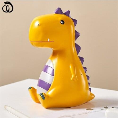 WU CHEN LONG Nordic Abstract Cartoon Dinosaur Art Sculpture Creative Cute Animal Figurines Resin Craft Home Decorations R6240