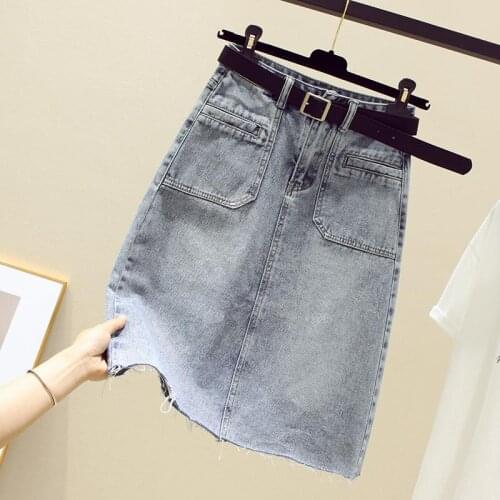 Woman Skirts Denim Skirt Womens SpringSummer 2021 High Waist A- line Skirt Skirt Midi Skirt Mujer Faldas Saias Mulher