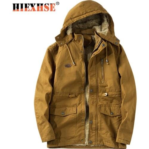 Winter Men Parka Jacket Coat Brand Jackets Thick Warm Coats Casual Fleece Lining Snowjacket Big Pockets Medium-Long Mens Parkas