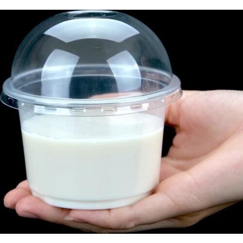 100pcs Clear Plastic Cup Disposable Pudding Cup With Lid Sauce Bowl DIY Dessert Yogurt Small Cups For Home Event Party Package