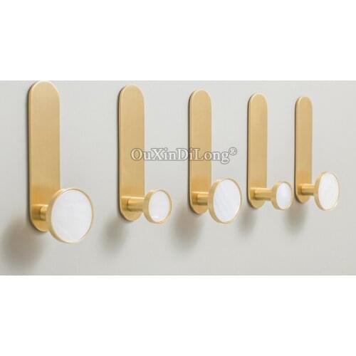 Brand New 2PCS European Brass+Cow Leather Clothes Hooks Coat Hooks Key Bag Hook Entrance Robe Hooks Hangers No Drilling