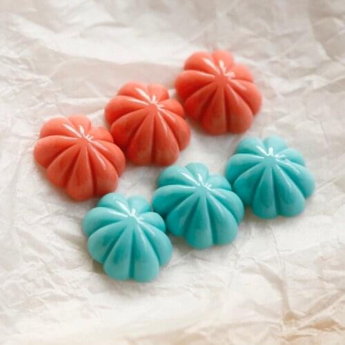Vintage Cute Drum Petals Resin Half Pill Handmade Ear Stud DIY Paste Patch Earrings Ornament Accessories 2pcs