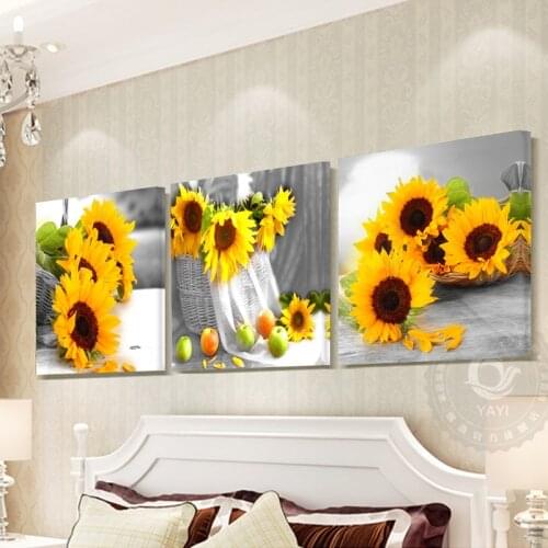 3 Piece Wall Art Canvas Painting Pictures for Living Room Flowers Home Decoration Picture Canvas Art Prints Wall Painting