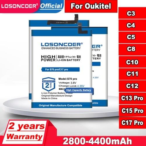 TOP LOSONCOER 3600mAh For OUKITEL C5 / C5 PRO Battery Mobile Phone