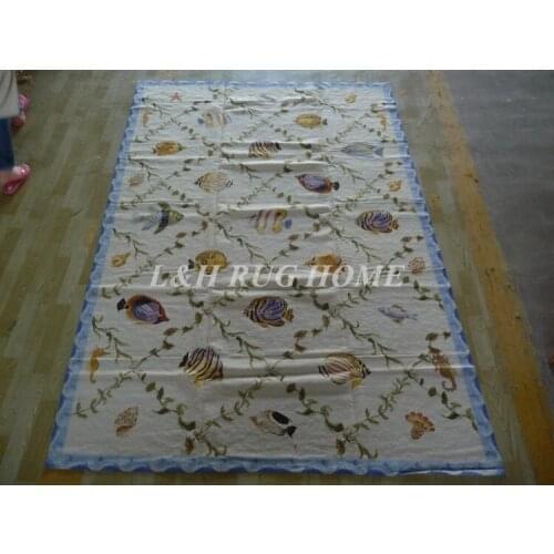 Free Shipping 6'x9' Handmade Rug New Zealand Woolen needlepoint rug & carpet bamboo design