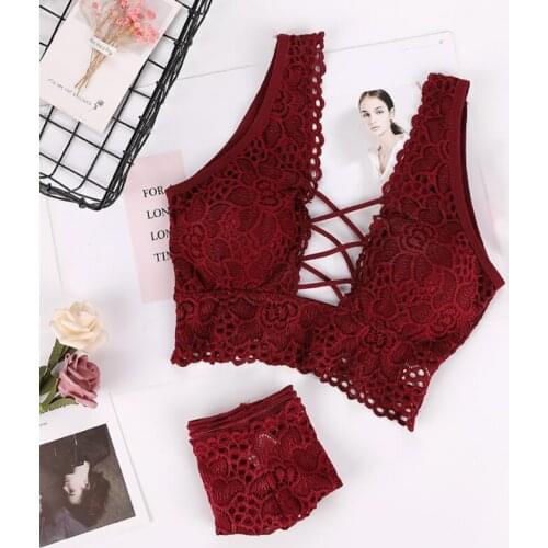 Seamless Embroidery Lace Sexy Bra Set Female Underwear Push Up Women Sexy Lingerie Bra Set
