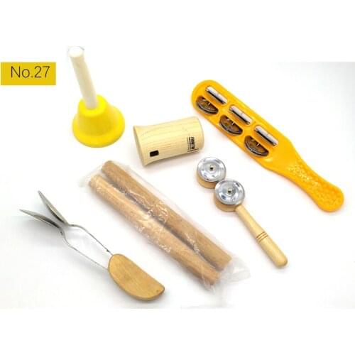 BIG SALE 6pc new musical instruments toy set wooden percussion instruments for baby preschool kids music rhythm educational