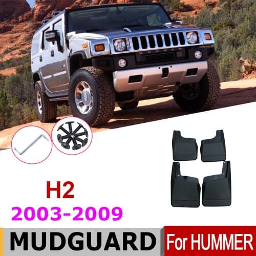 Mud Flaps For HUMMER H2 2009-2003 Front Rear Car Fenders Splash Guards Flap Mudguards Car Styling 2008 2007 2006 2005 2004