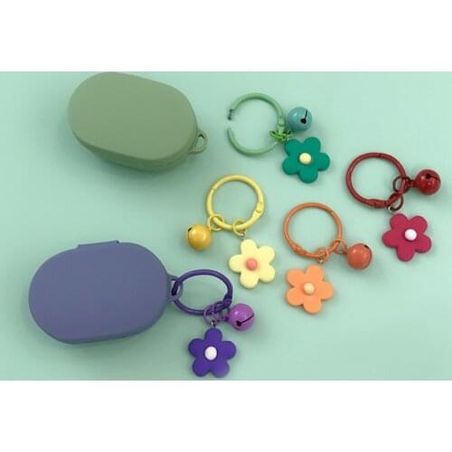 For Xiaomi Redmi AirDots 2 2S Case colorful Bells flower with Keychain Silicone Earphone Cover for Redmi AirDots 2S Cover