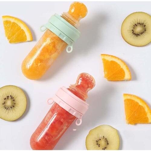 Baby Silicone Feeding With Spoon Feeder & Fruit food Nipple Bits Feeder Pacifiers Food Rice Cereal Bottle