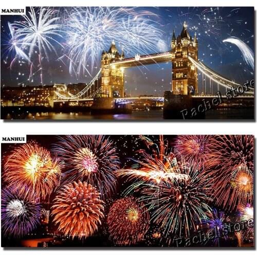 DIY Diamond Paintings Diamond Mosaic Fireworks Full Square Diamonds and Round Diamond Embroidery MH21033