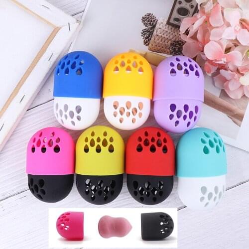 Makeup Sponge Display Rack Cosmetic Blender Sponge Case Puff Holder Egg Stand Beauty Pad Soft Silicone Powder Puff Drying Holder