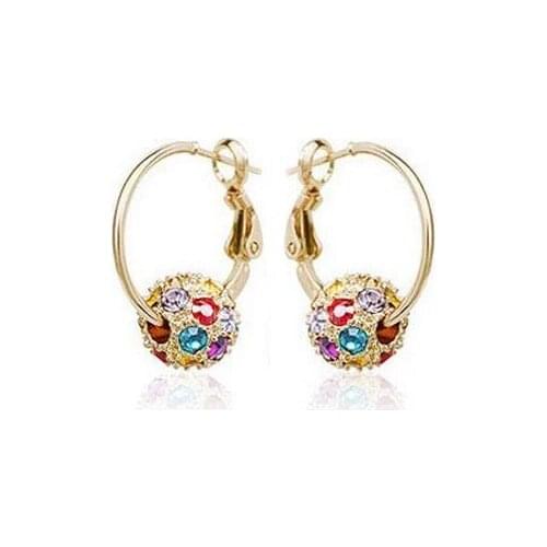 H:HYDE Hot Sale Princess 4 color Hoop Earring for Women Micro Crystal Ball CZ Zirconia Earing Jewelry Brincos Wholesale