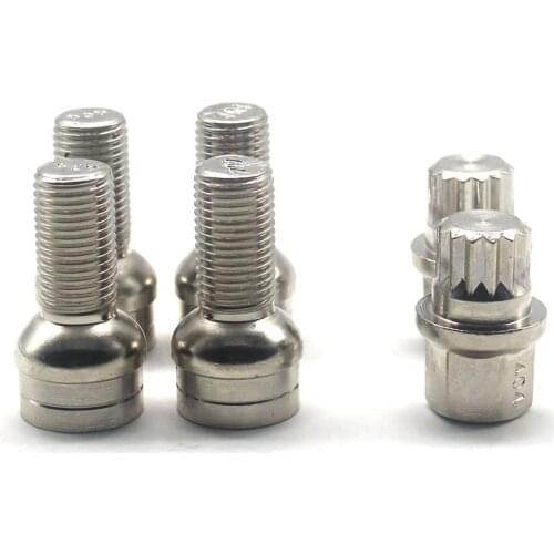 LARBLL 6Pcs/Set Chrome Wheel Bolt & Lock Lug Nut For VW Golf Jetta Beetle Passat Audi 8D0601139F