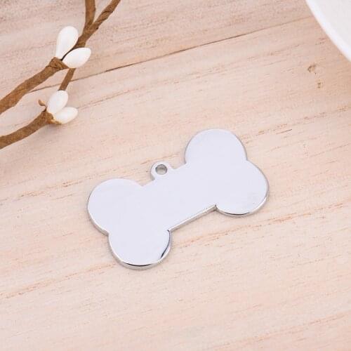 Pet Dog Id Name Card Tag Product Engraved Stainless Steel Bone Shaped Dog Tags Charm Pendant For Dogs Puppy ON SALE NEW