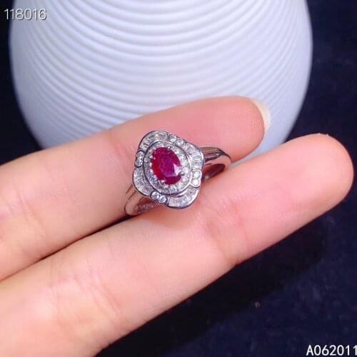 KJJEAXCMY fine jewelry natural Ruby 925 sterling silver lovely new adjustable gemstone women ring support test hot selling