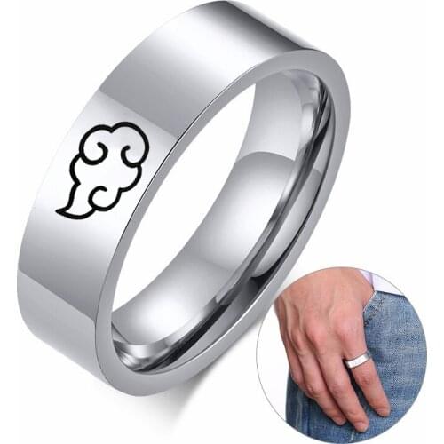Anime Cosplay Cloud Rings Japanese Style Animation Cosplay Ring Stainless Steel Jewelry Titanium Steel Mens Rings