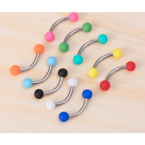 2pcs Stainless Steel Eyebrow Ring Banana Piercing Curved Barbell Lip Snug Daith Helix Rook Earring Cartilage Tragus Jewelry 16G