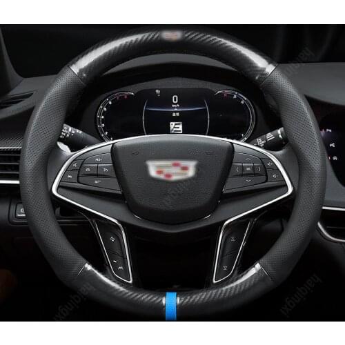 Steering wheel cover set for Cadillac XTS CT6 XT5 ATS CTS SRX SLS carbon fiber car accessories steering wheel cover set