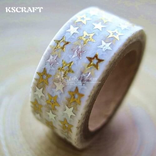 KSCRAFT 15mm*5m Adhesive Tape for Scrapbooking DIY Craft Sticky Deco Masking Japanese Paper Washi Tape