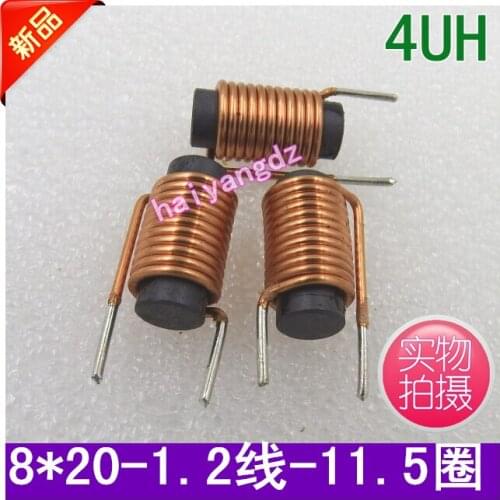 5pcs/8*20 4UH 1.2 Line 11.5 Circle Bar type Magnetic Bar Filter inductors Vertical R Bar Magnetic core coil