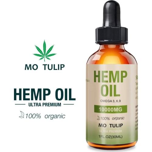 MO TULIP 30ml 10000mg Hemp CBD Organic Essential Oil Hemp Seed Oil Herbal Drops Body Relieve Stress Oil Skin Care Help Sleep