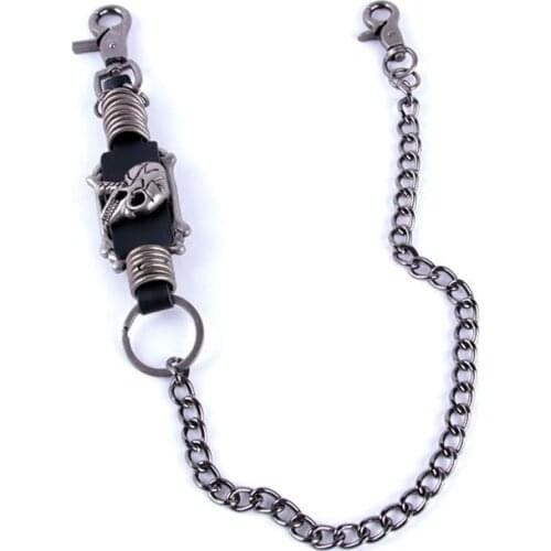 Mens Waist Key Chain Gun Black Heavy Rock Metal Hip Hop Gothic Punk Style Pants Trousers Chain Jean Biker Wallet Key Ring LW08