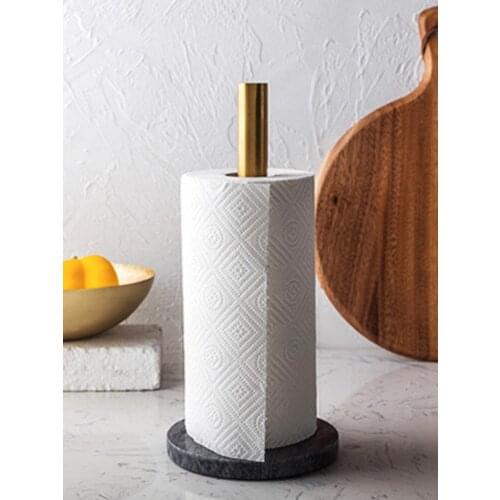 Nordic Marble Kitchen Paper Holder Gold-plated Kitchen Napkin Holder Countertop Creative Roll Holder Toilet Paper Organizer