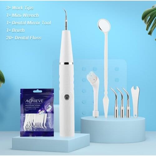 Ultrasonic Tooth Cleaner Water Pick Portable Irrigator Azdent Dental Scaler Tools Stone Removal Oral Hygiene Interdental Brush