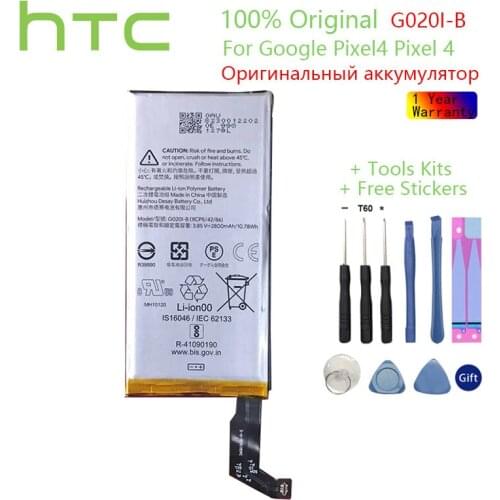 HTC Original G020I-B Replacement Battery For Google Pixel4 Pixel 4 Phone Batteries 2800mAh +Gift Tools +Stickers