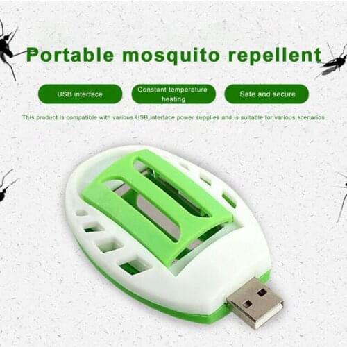 Portable Electric Mosquito Mosquito Killer Repeller Repellent Incense Heater USB Green+White Plastic Sleep Flies Pest Control