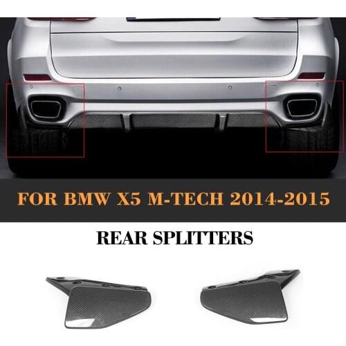 Carbon Fiber Rear Bumper Splitters Lip Spoiler Apron for BMW F15 X5 M Tech Only 2014 2015 Car Sticker Spoiler