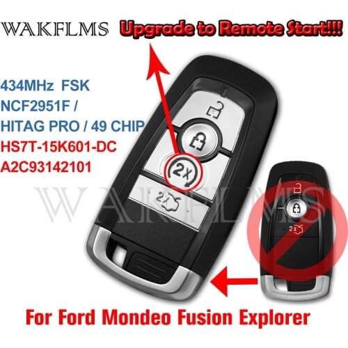For Mondeo Fusion Explorer Expedition 2017 2018 2019 2020 Smart Car Key 434MHz HS7T-15K601-DC A2C93142101