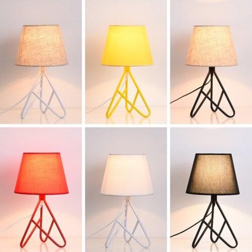 Modern Colorful Tripod Iron Table Lamps for Living Room Bedroom Simple Desk Lamp Bedside Light Fixtures Office Standing Lights