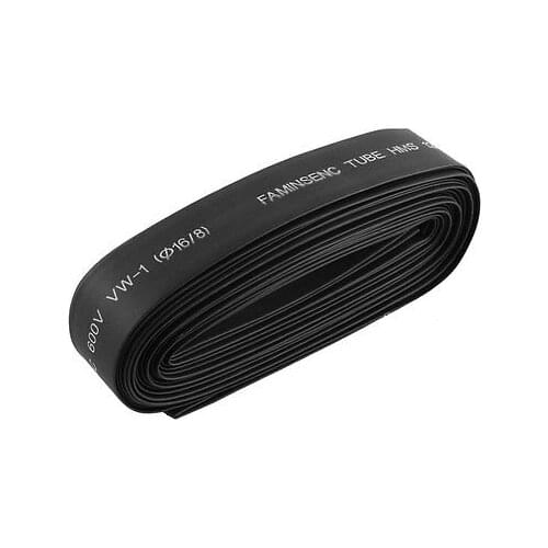 Ratio 2:1 16mm 8mm Dia Heat Shrinkable Tube Shrink Cable Sleeve 4M 2pcs Black