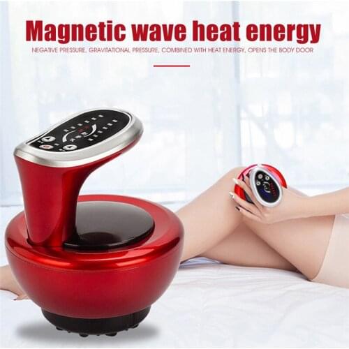 USB Recharge Electric Vacuum Cupping Body Massager Suction Scraping Magnetic Wave Physiotherapy Clearing Damp Therapy #289371