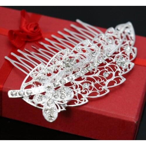 Crystal Hairpin Leaves Hair Comb High-quality Hair Clips Wedding Bride Decoration Fashion Female Jewelry For Women Accessories