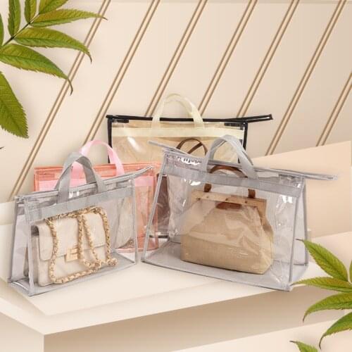 PVC bag women dust bag storage bags transparent jelly protective bag wardrobe bags moisture-proof ladies handbags crossbody bags