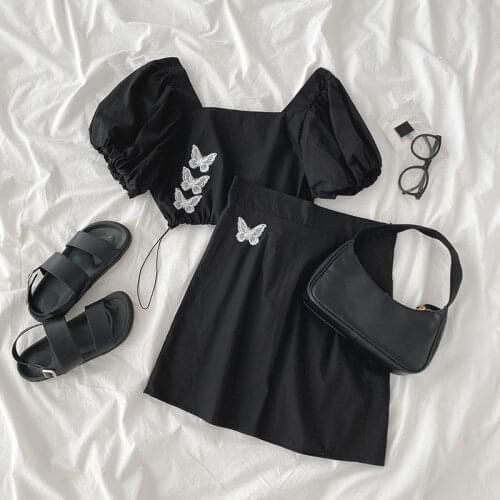 Womens Suit 2020 New Summer Lapel Top + Skirt Two-piece Suit