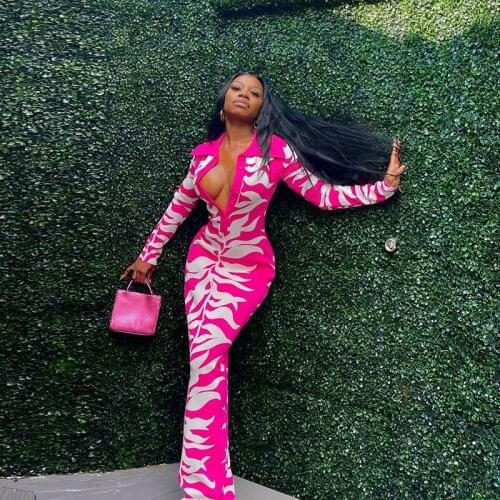 2021 autumn and winter hot products womens lapel button printed dress issued foreign trade wholesale women