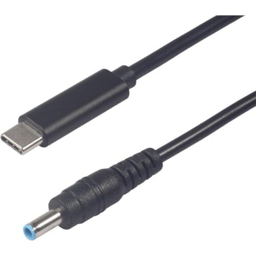 1.5m Dc USB Type C PD Plug Converter to 4.5*0.6mm Connector Laptop Charging Cable Cord for HP