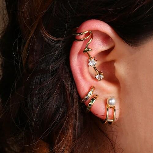 1Pcs Micro Pave 3A++ Zircon Irregular Ear Bone Ear Clip 2021 New Fashion Exquisite Earrings For Woman Jewelry Party Gifts