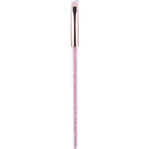 1Pcs Professional Bevel Eyebrow Brush Pink/Gold Angled Brush High Quality Eyebrow Makeup Brush Acrylic Rhinestone Eye Brush