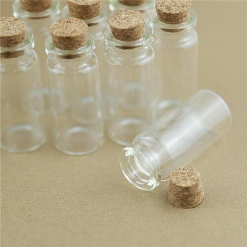 100pcs/Lot 10ml 22*50mm Storage Mini Glass Bottles With Cork DIY Crafts Jars Tiny Transparent Glass Bottles Wedding Gift
