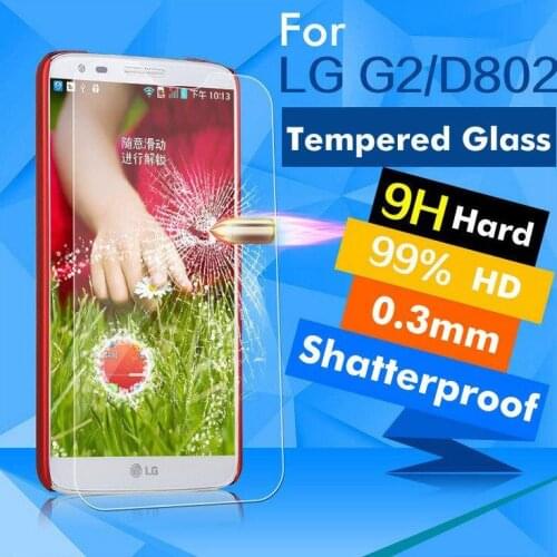 2.5D For LG G2 Tempered Glass 9H High Quality Protective Film Explosion-proof LCD Screen Protector For LG D801 D802