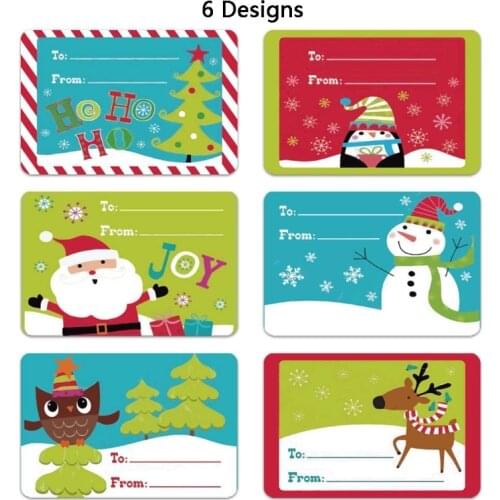 250pcs Adhesive Christmas Gift Name Tags XMAS Stickers Present Seal Labels Decor