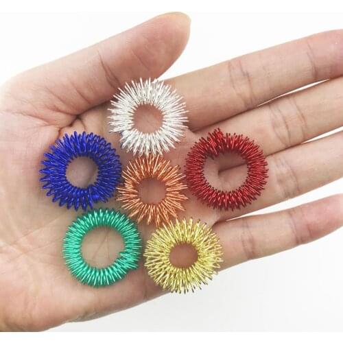 5pc Finger Massager Ring Acupressure Figure Massager Relax Finger Hand Care Tool