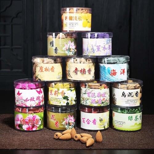 50Pcs Mixed Scent Fragrance Backflow Incense Cone Sandalwood Fresh Air Aromas