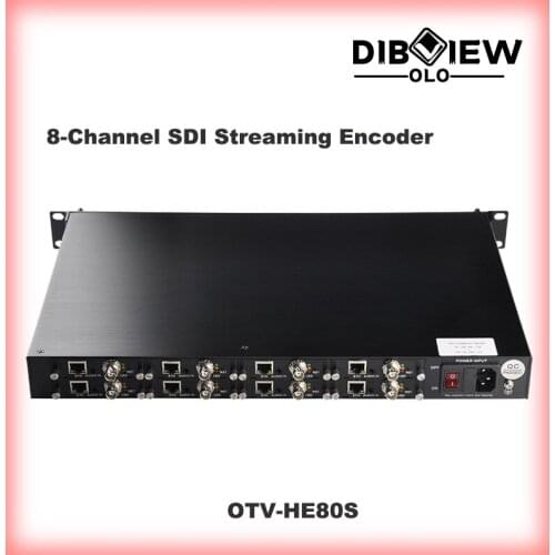 OTV-HE80S 1U Rack 8-Channel H.264 H.265 HD SDI Streaming Codec Video SRT HTTP UDP RTMP HLS IPTV Encoder For Facebook Youtube